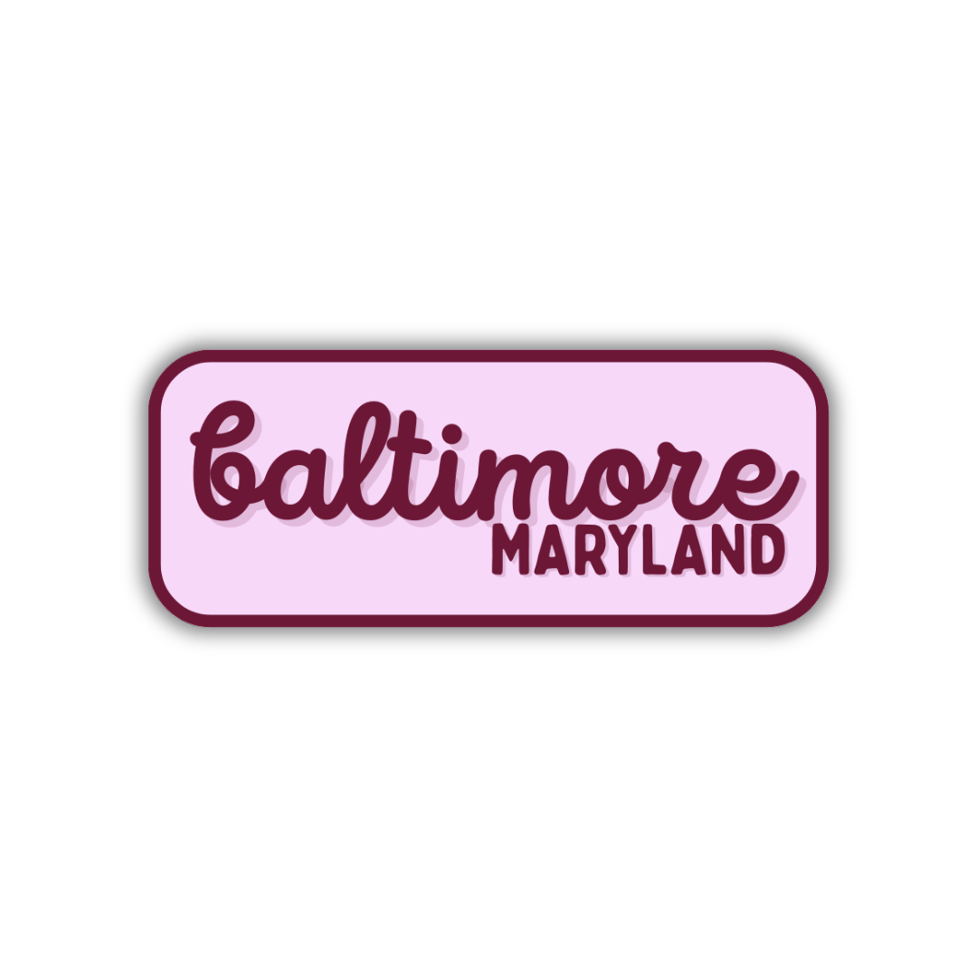 Baltimore, Maryland Retro Travel Sticker – Colorful Vinyl Decal for Laptop, Water Bottle & Luggage