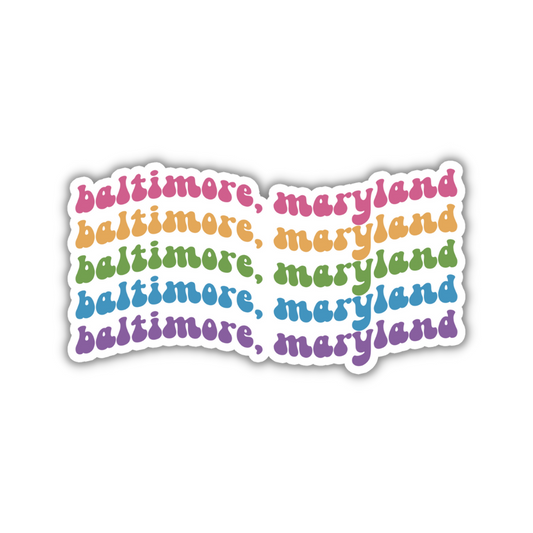 Baltimore, Maryland Retro Sticker