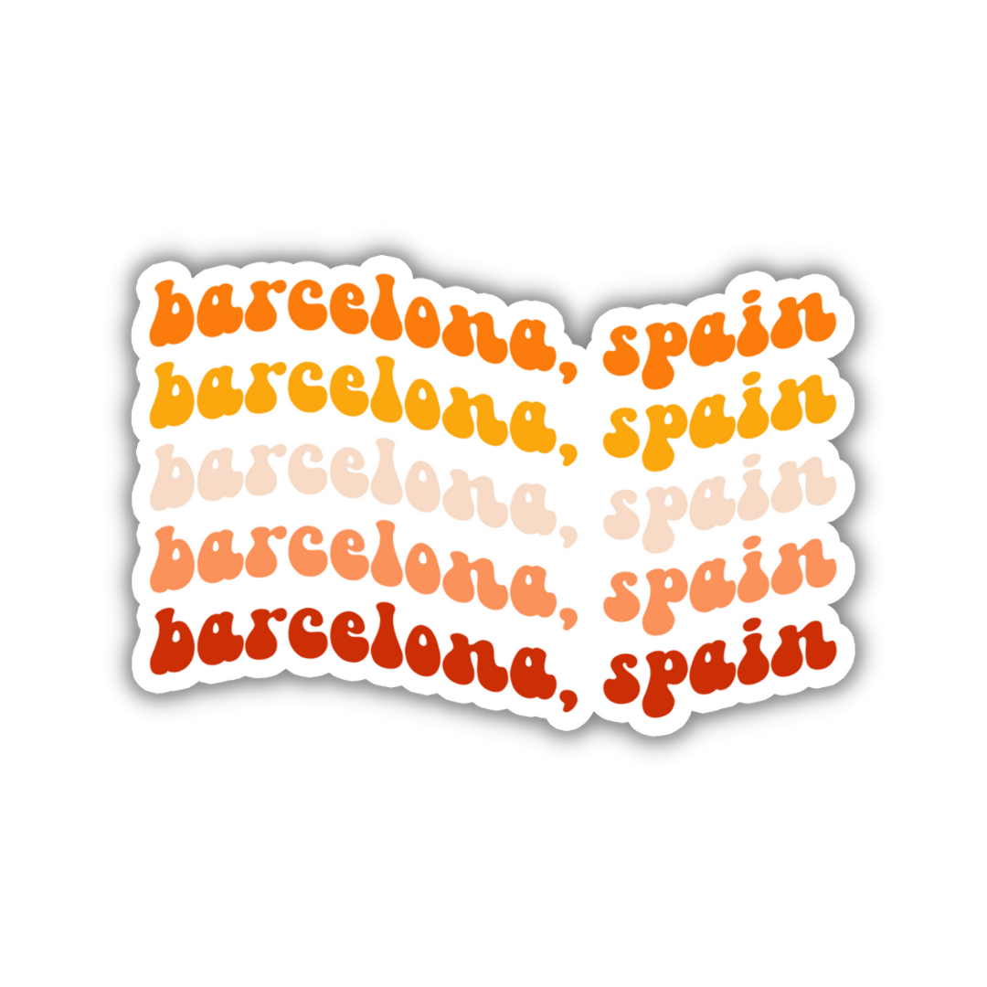 Barcelona, Spain Retro Sticker