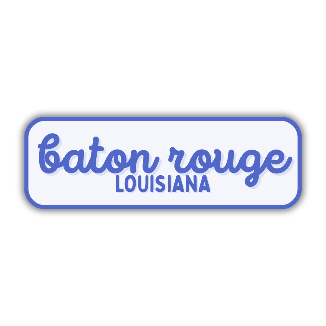 Baton Rouge, Louisiana Retro Travel Sticker – Colorful Vinyl Decal for Laptop, Water Bottle & Luggage