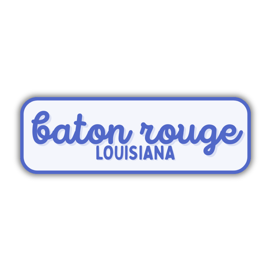 Baton Rouge, Louisiana Retro Travel Sticker – Colorful Vinyl Decal for Laptop, Water Bottle & Luggage