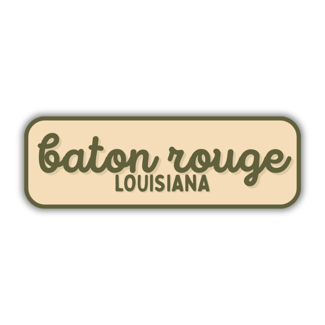 Baton Rouge, Louisiana Retro Travel Sticker – Colorful Vinyl Decal for Laptop, Water Bottle & Luggage