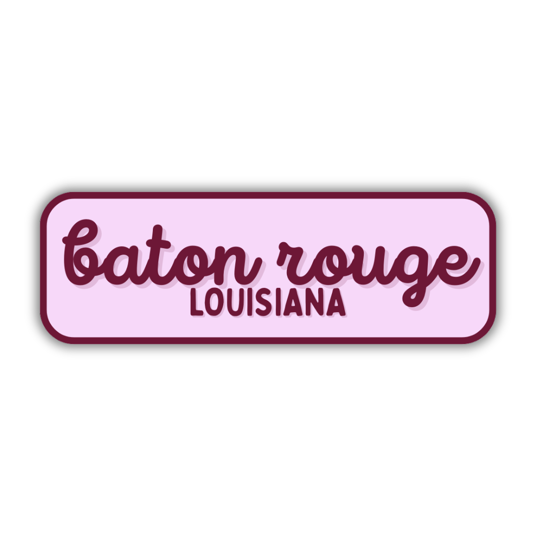 Baton Rouge, Louisiana Retro Travel Sticker – Colorful Vinyl Decal for Laptop, Water Bottle & Luggage