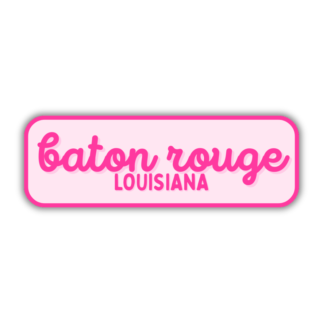 Baton Rouge, Louisiana Retro Travel Sticker – Colorful Vinyl Decal for Laptop, Water Bottle & Luggage