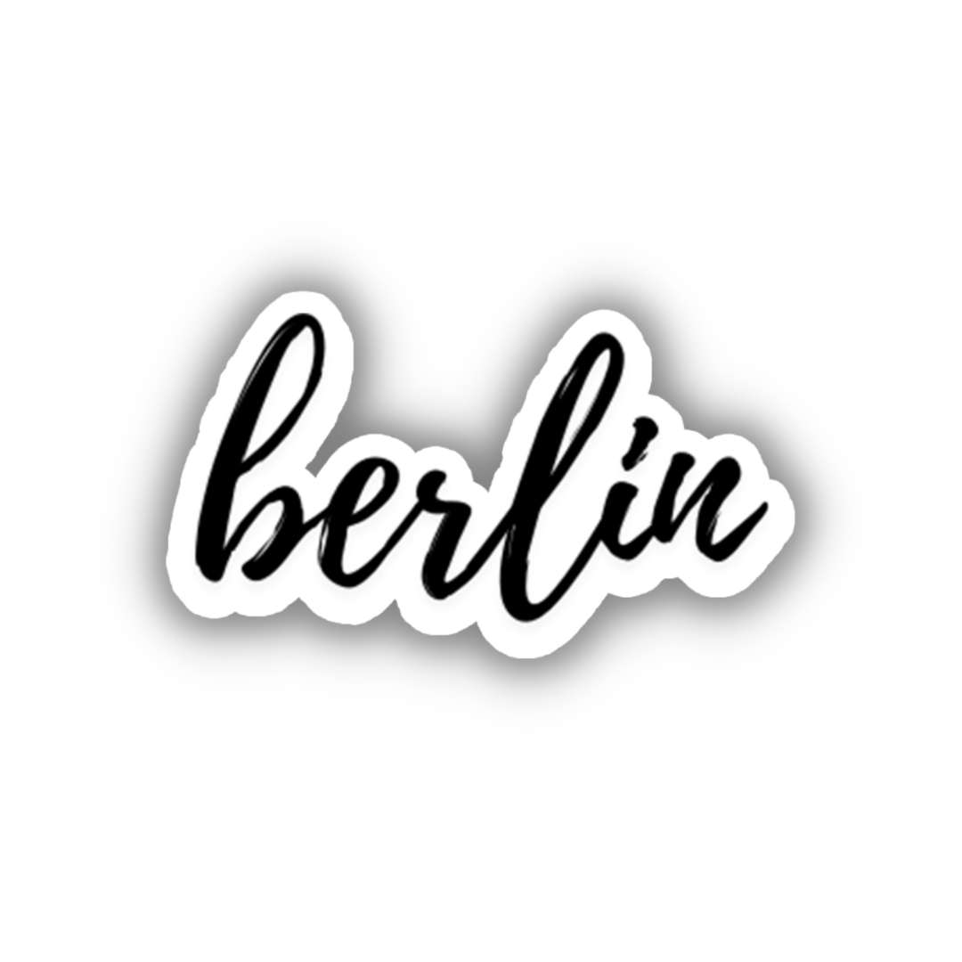 Berlin Cursive Travel Sticker, Vintage Script, Trendy Luggage Decal ...