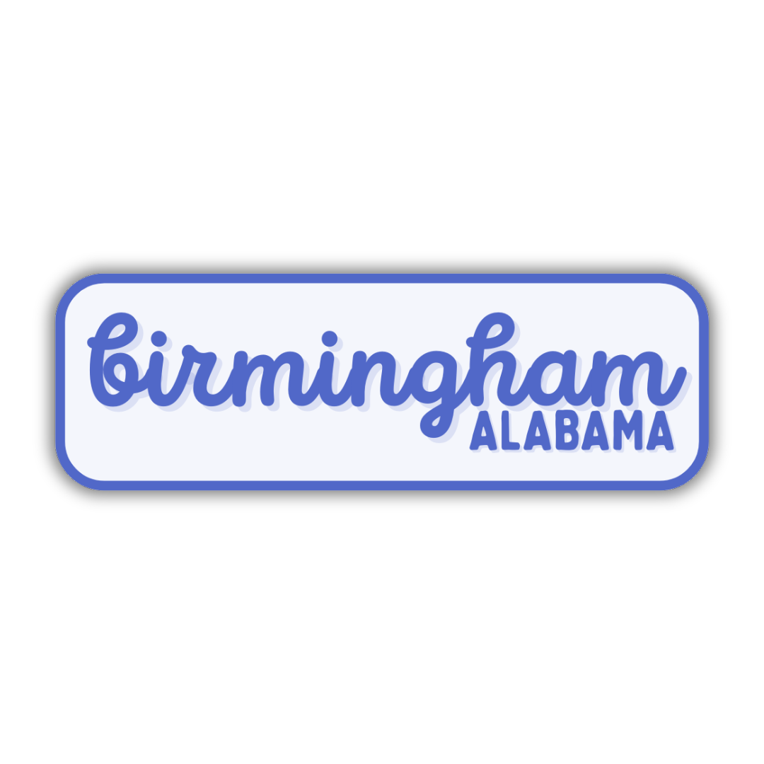 Birmingham, Alabama Retro Travel Sticker – Colorful Vinyl Decal for Laptop, Water Bottle & Luggage