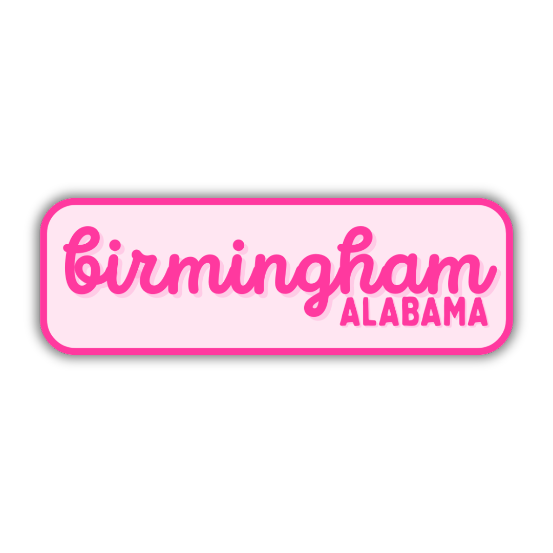Birmingham, Alabama Retro Travel Sticker – Colorful Vinyl Decal for Laptop, Water Bottle & Luggage