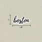 Boston Cursive Sticker