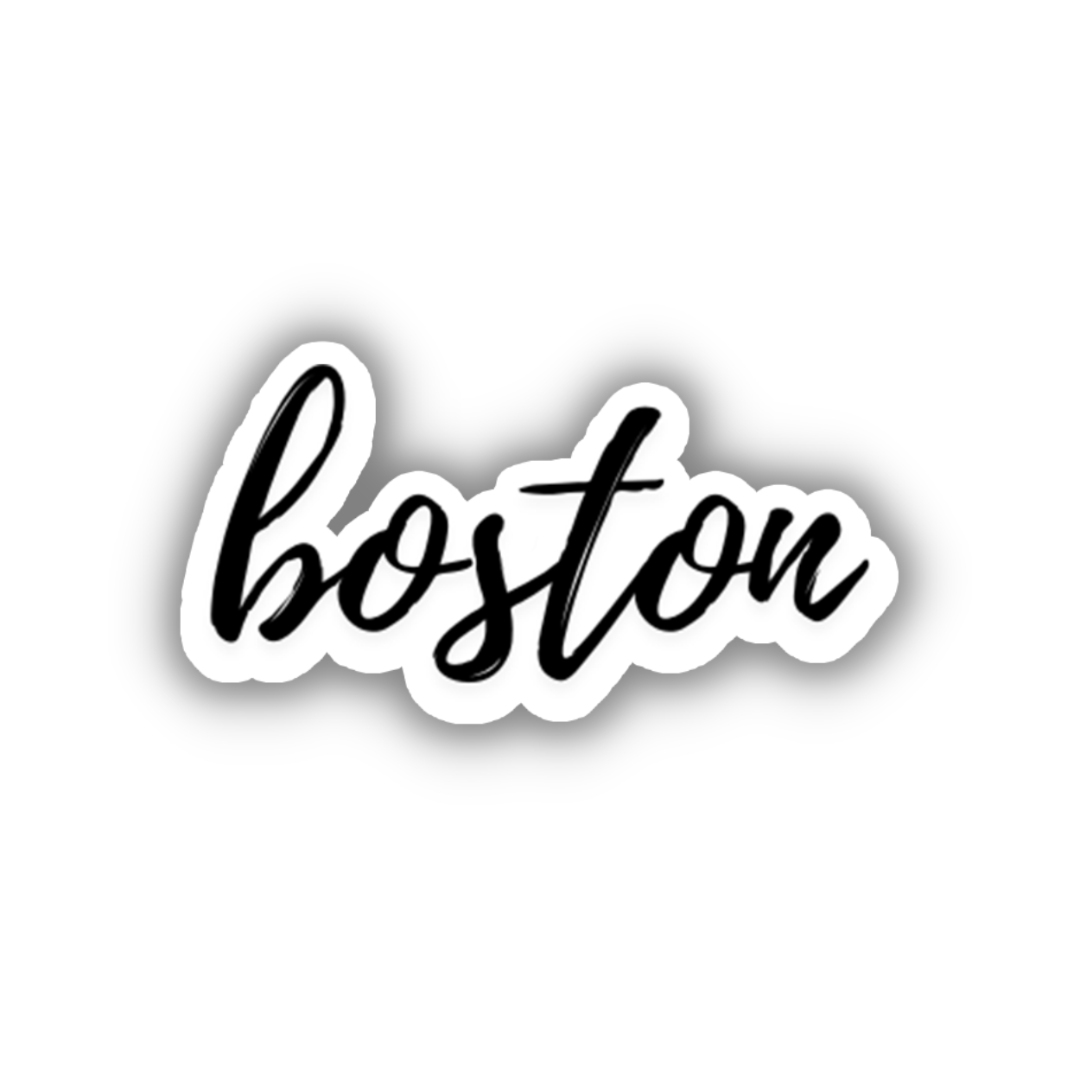 Boston Travel Sticker, Vintage Cursive Script, Trendy Luggage Decal ...