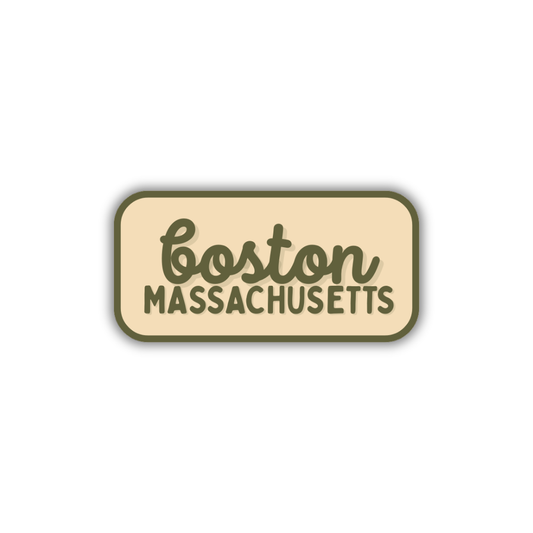Boston, Massachusetts Retro Travel Sticker – Colorful Vinyl Decal for Laptop, Water Bottle & Luggage