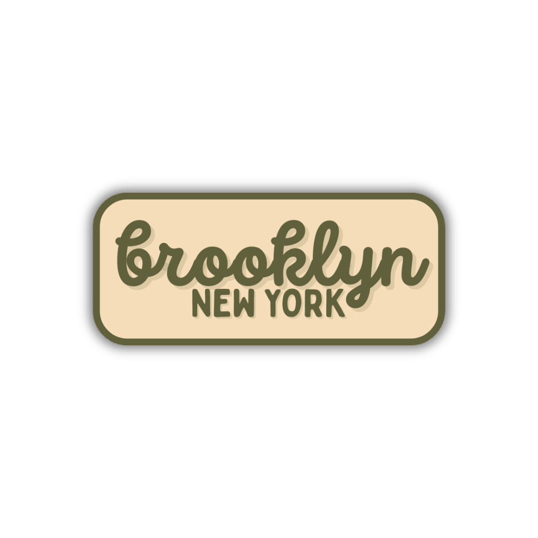 Brooklyn, New York Retro Travel Sticker – Colorful Vinyl Decal for Laptop, Water Bottle & Luggage