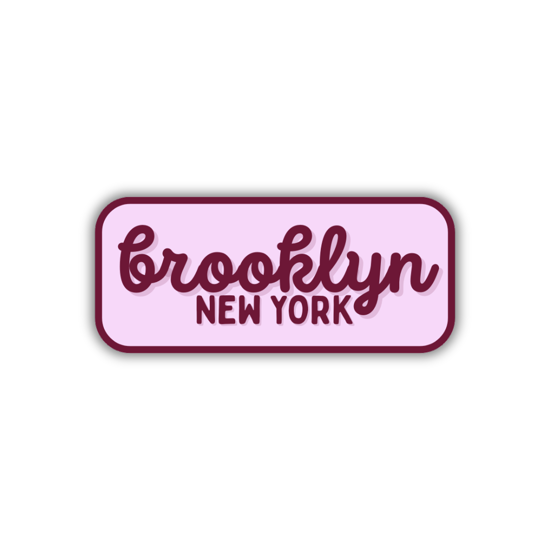 Brooklyn, New York Retro Travel Sticker – Colorful Vinyl Decal for Laptop, Water Bottle & Luggage