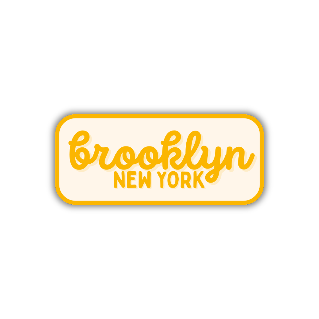 Brooklyn, New York Retro Travel Sticker – Colorful Vinyl Decal for Laptop, Water Bottle & Luggage