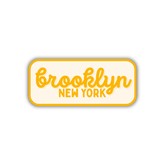 Brooklyn, New York Retro Travel Sticker – Colorful Vinyl Decal for Laptop, Water Bottle & Luggage