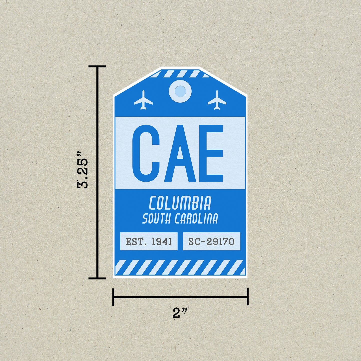 CAE Vintage Luggage Tag Sticker