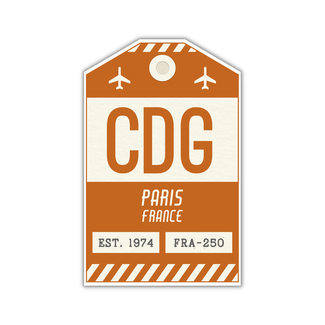 CDG Vintage Luggage Tag Sticker