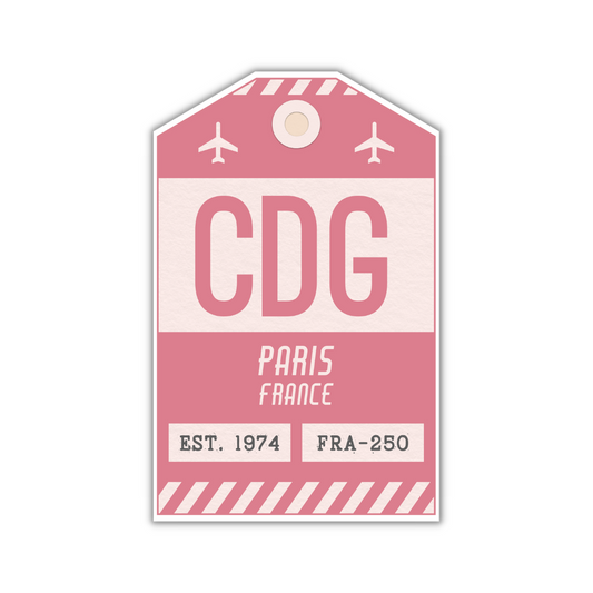 CDG Vintage Luggage Tag Sticker