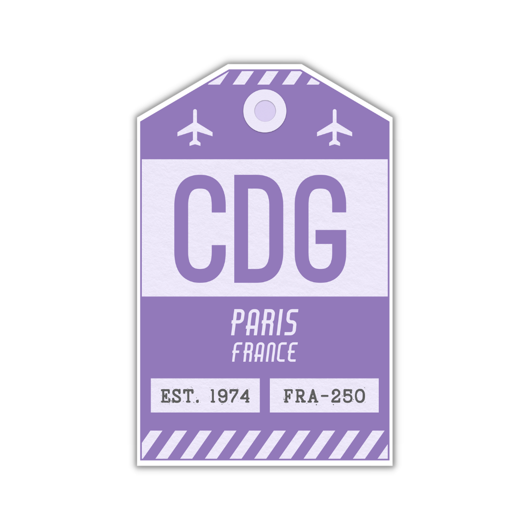 CDG Vintage Luggage Tag Sticker