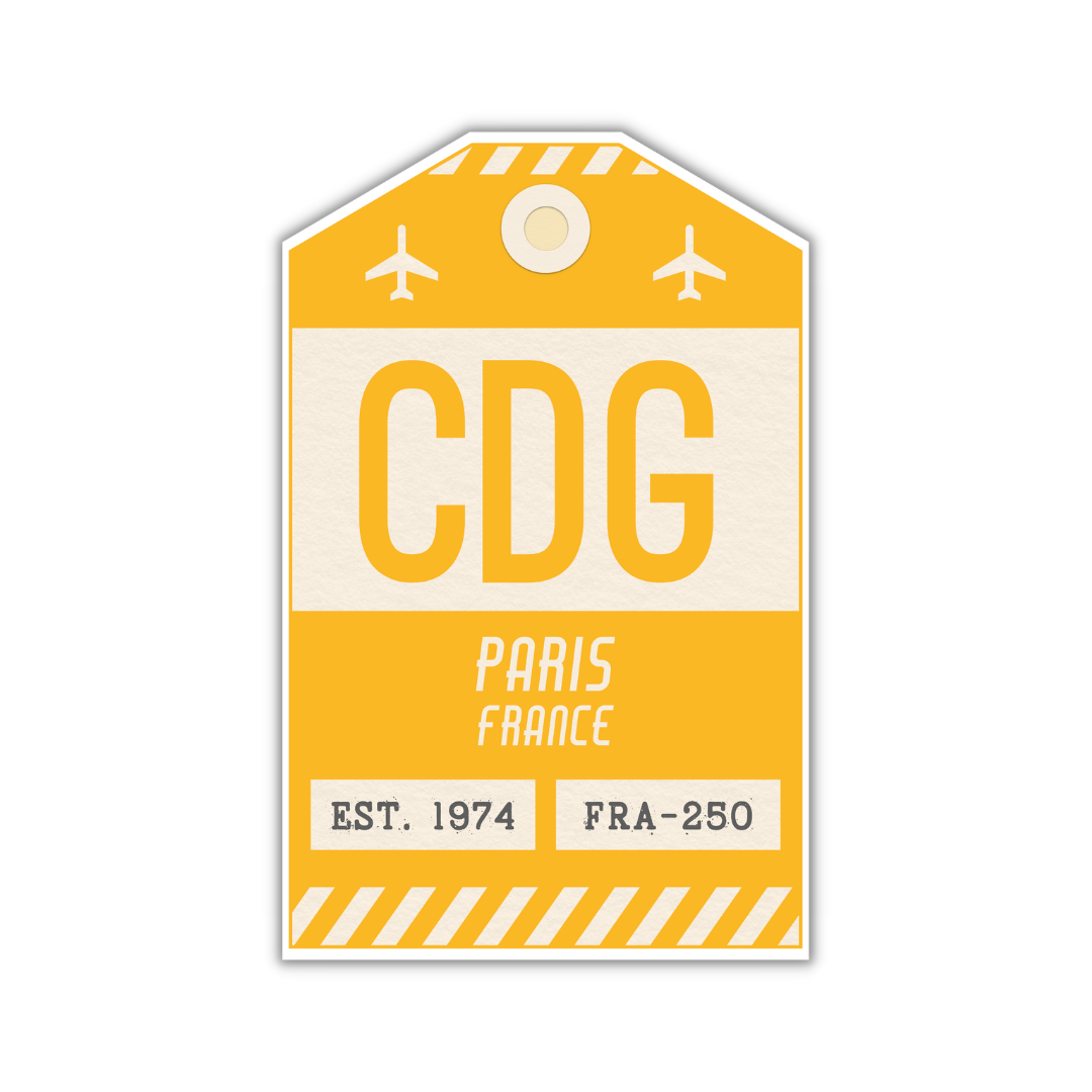 CDG Vintage Luggage Tag Sticker