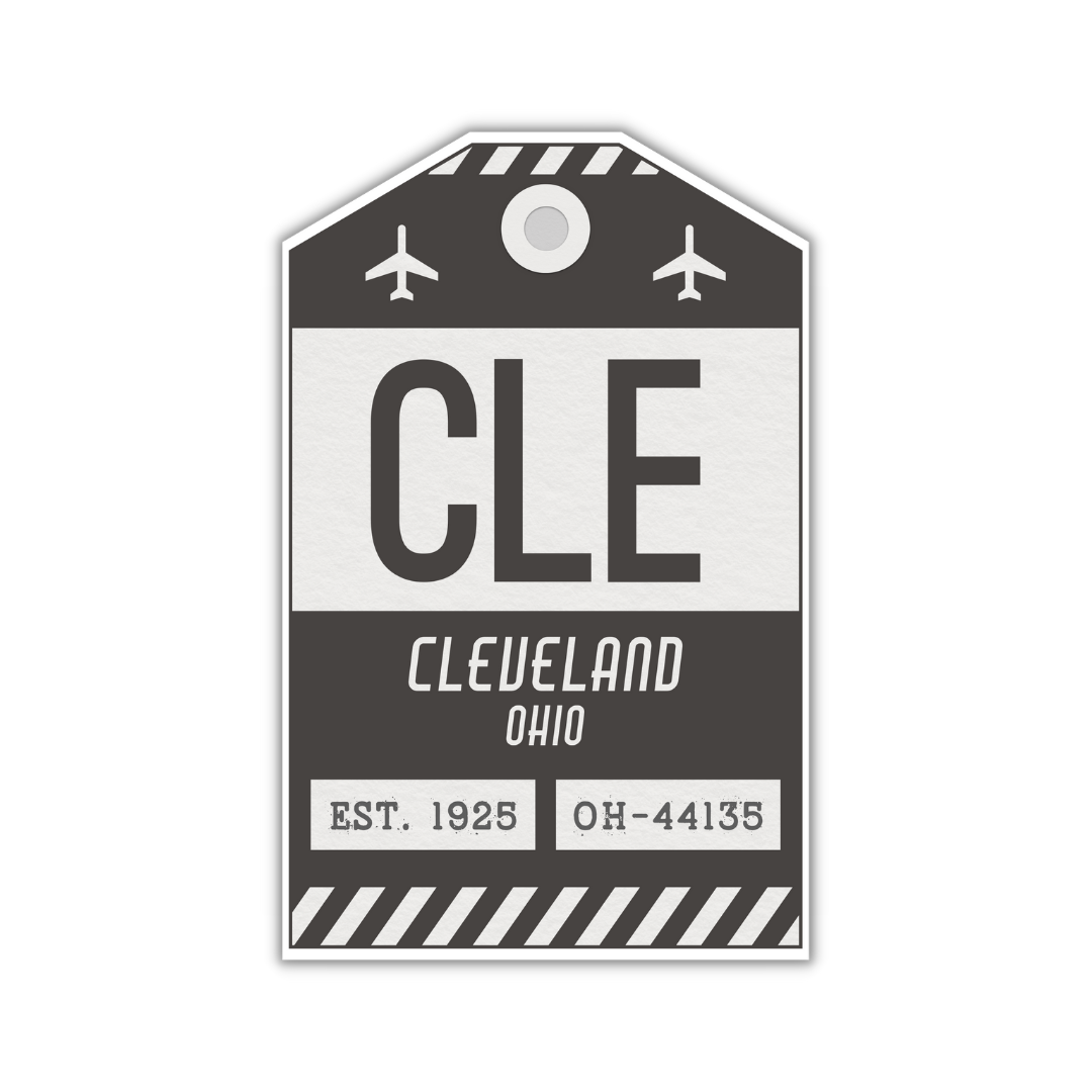 CLE Vintage Luggage Tag Sticker