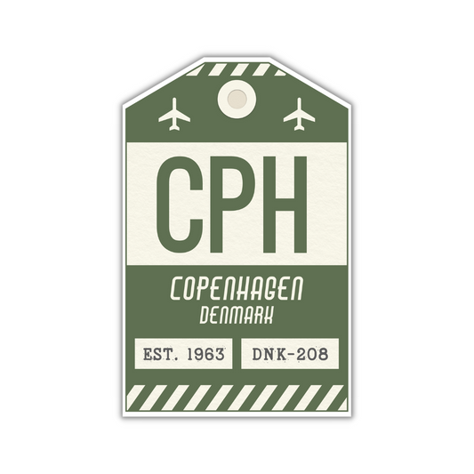CPH Vintage Luggage Tag Sticker