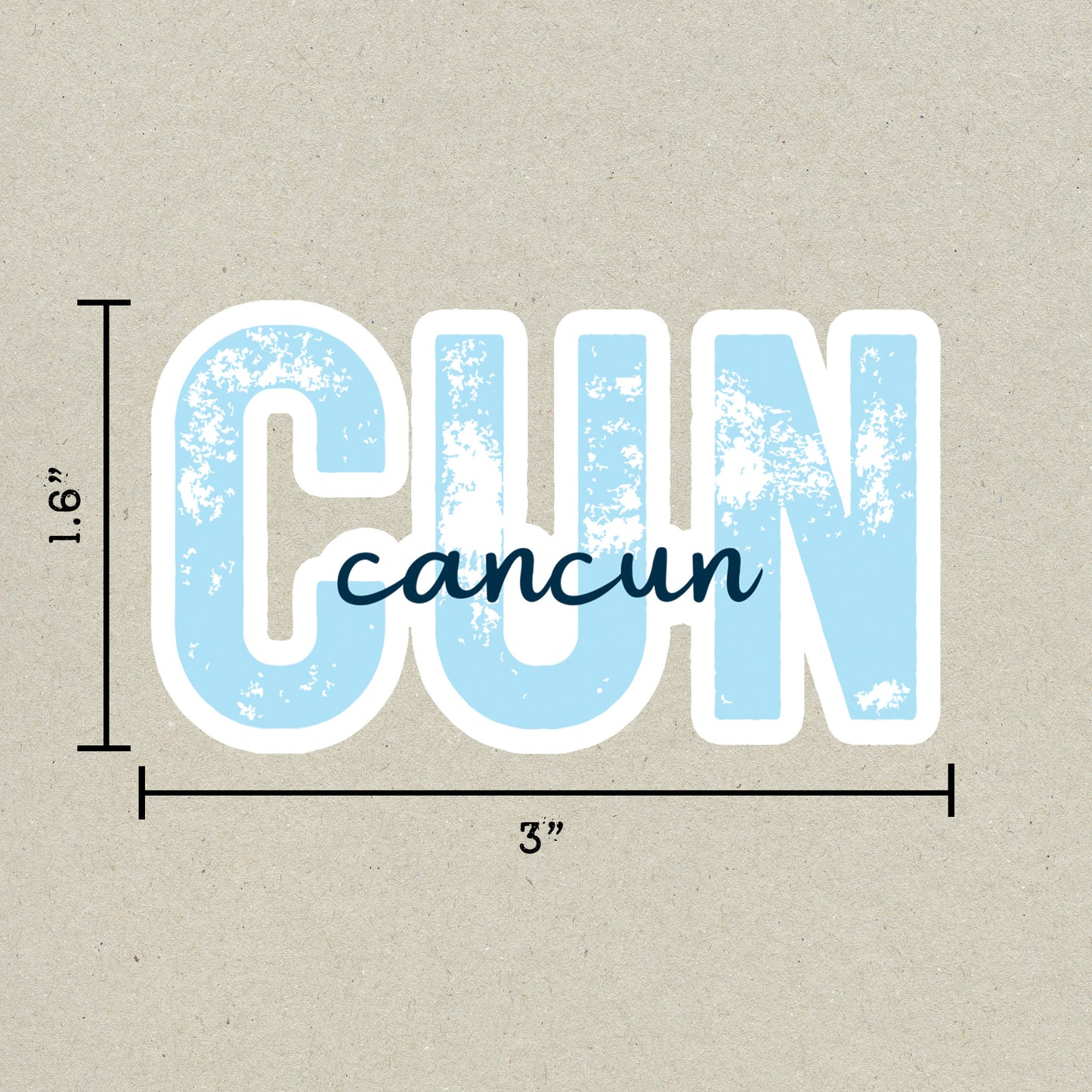 CUN Cancun Airport Code Sticker