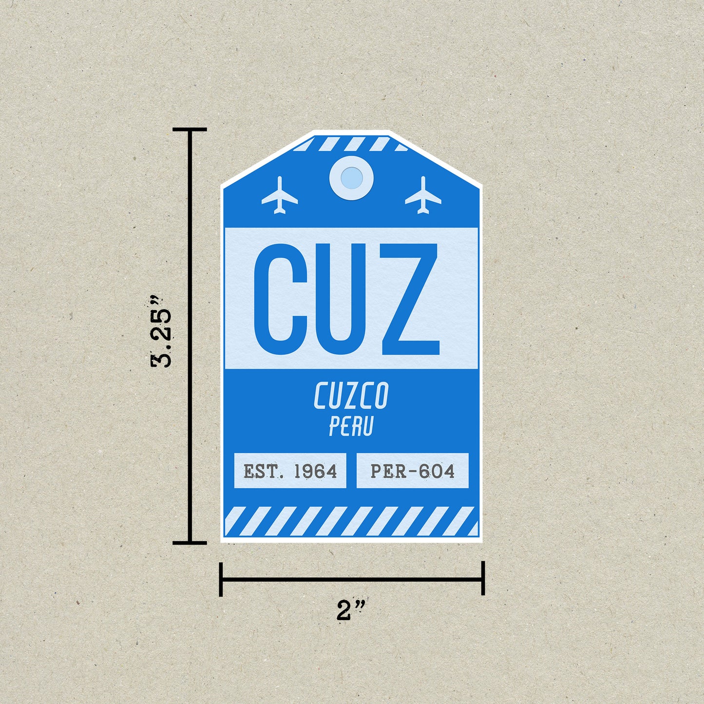 CUZ Vintage Luggage Tag Sticker