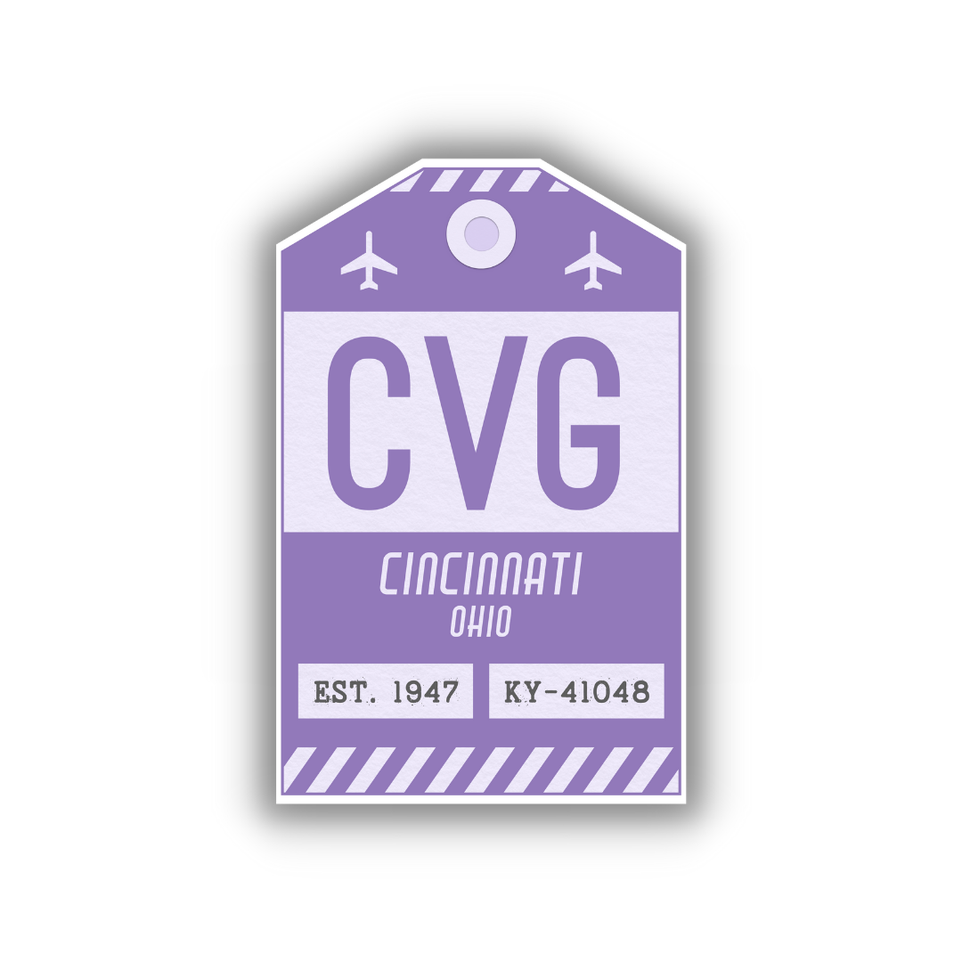 CVG Vintage Luggage Tag Sticker