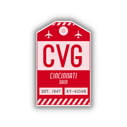 CVG Vintage Luggage Tag Sticker