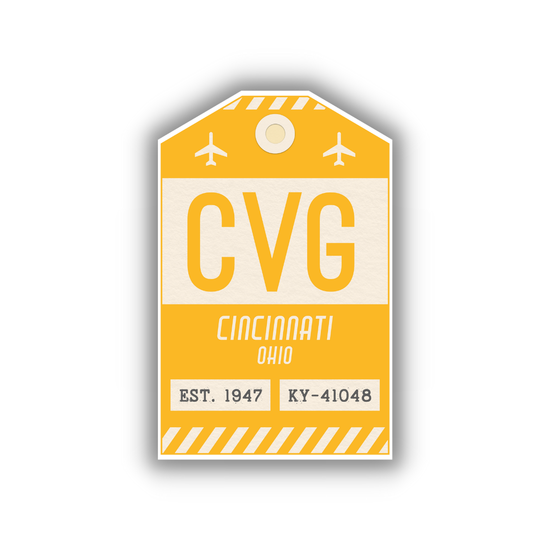 CVG Vintage Luggage Tag Sticker