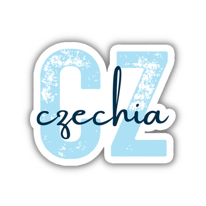 Czechia Country Code Sticker