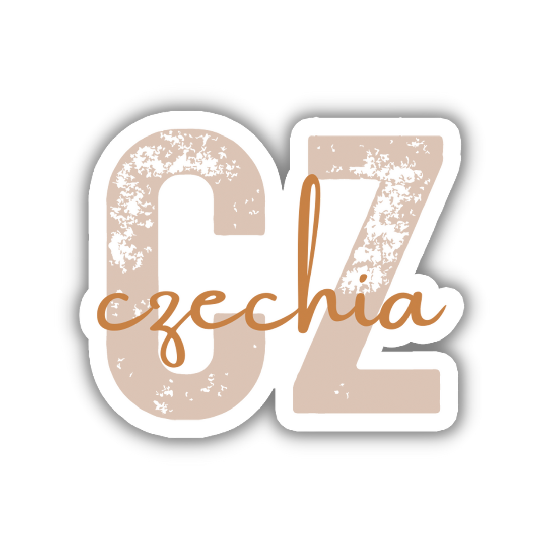 Czechia Country Code Sticker