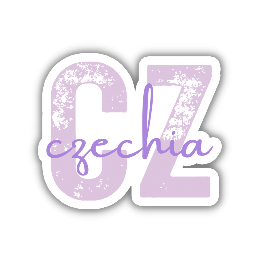 Czechia Country Code Sticker