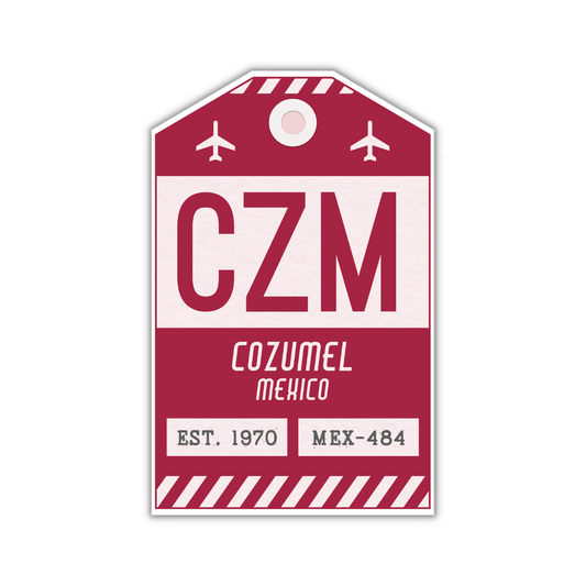 CZM Vintage Luggage Tag Sticker