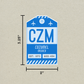CZM Vintage Luggage Tag Sticker