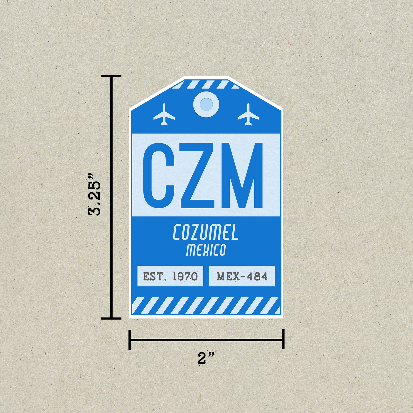 CZM Vintage Luggage Tag Sticker