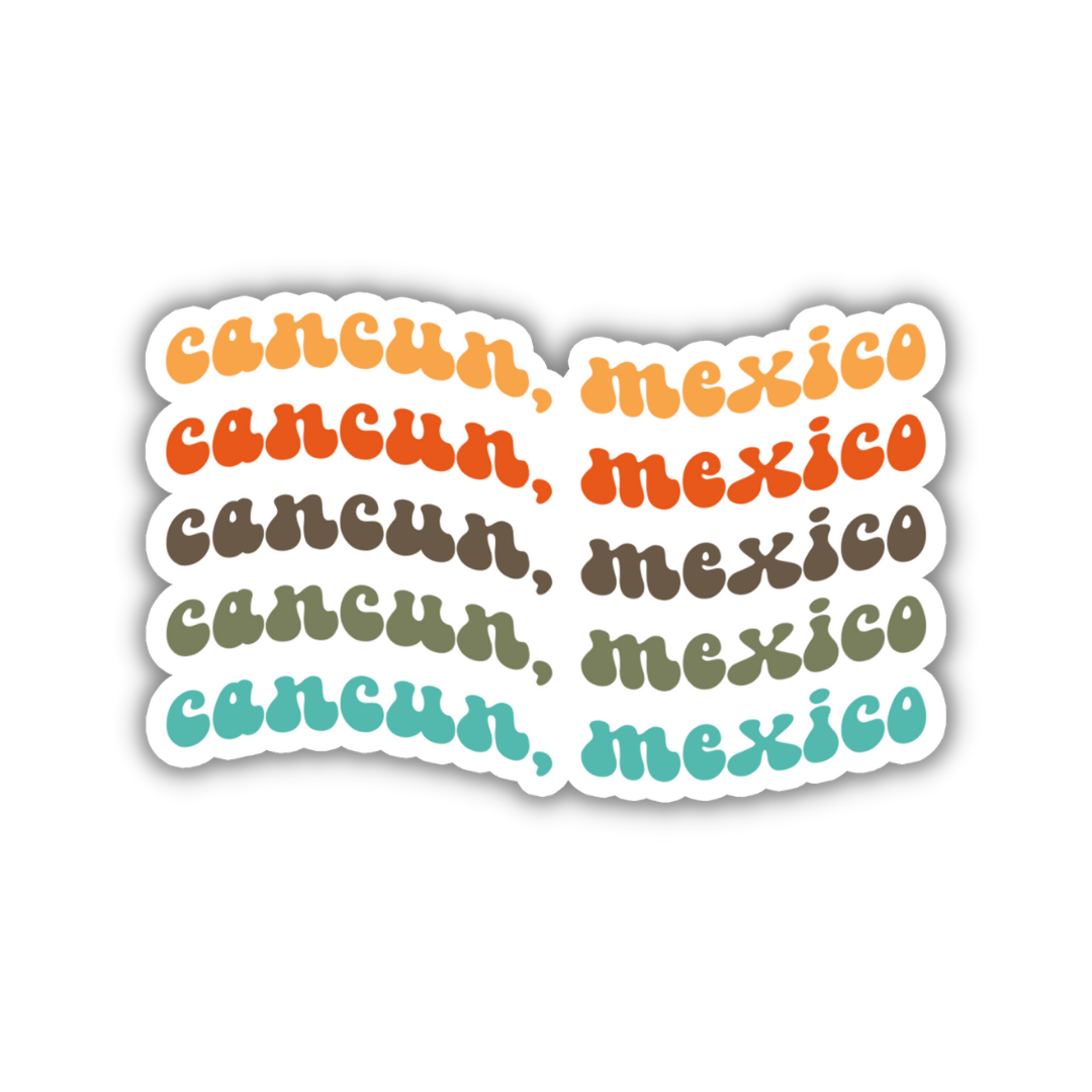 Cancun, Mexico Retro Sticker