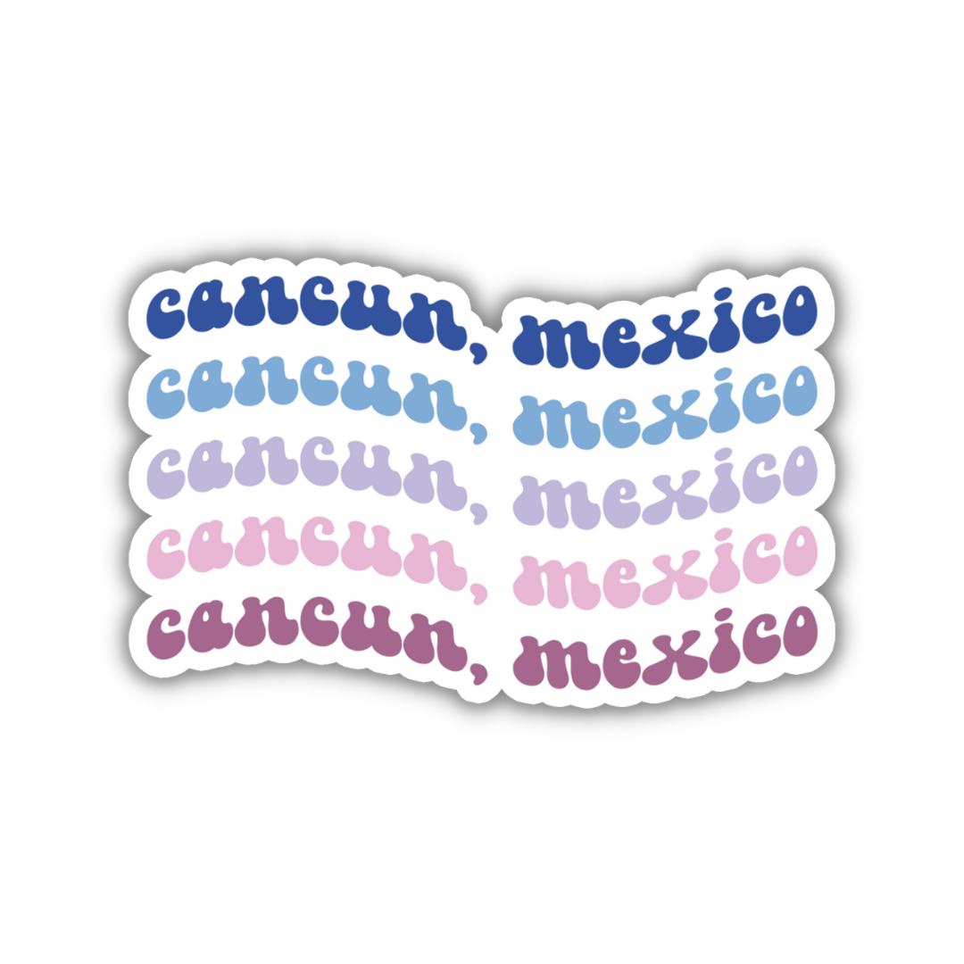 Cancun, Mexico Retro Sticker