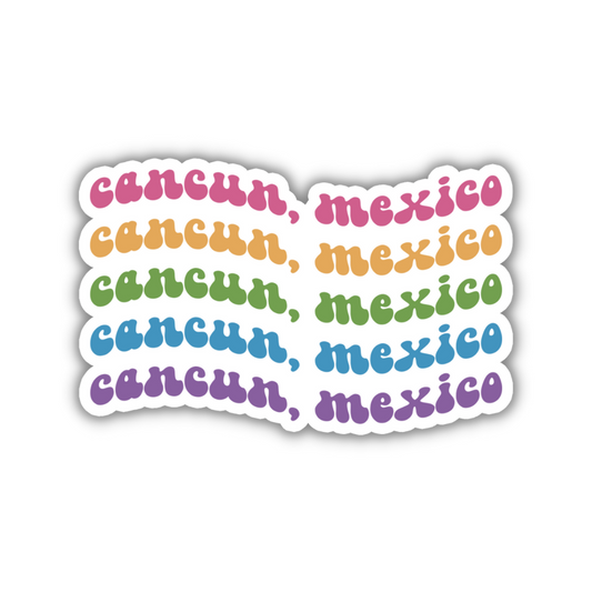 Cancun, Mexico Retro Sticker