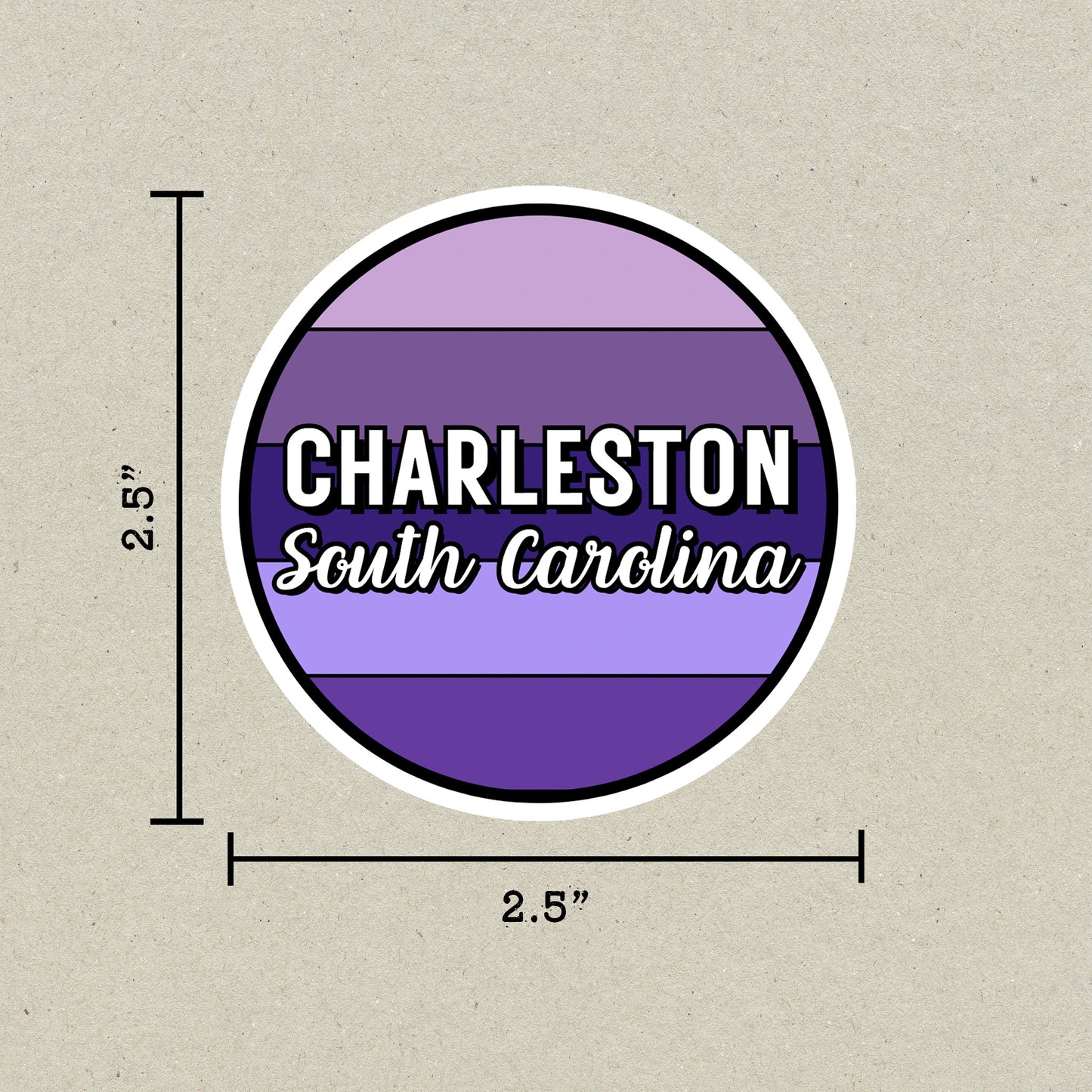 Charleston, South Carolina Circle Sticker