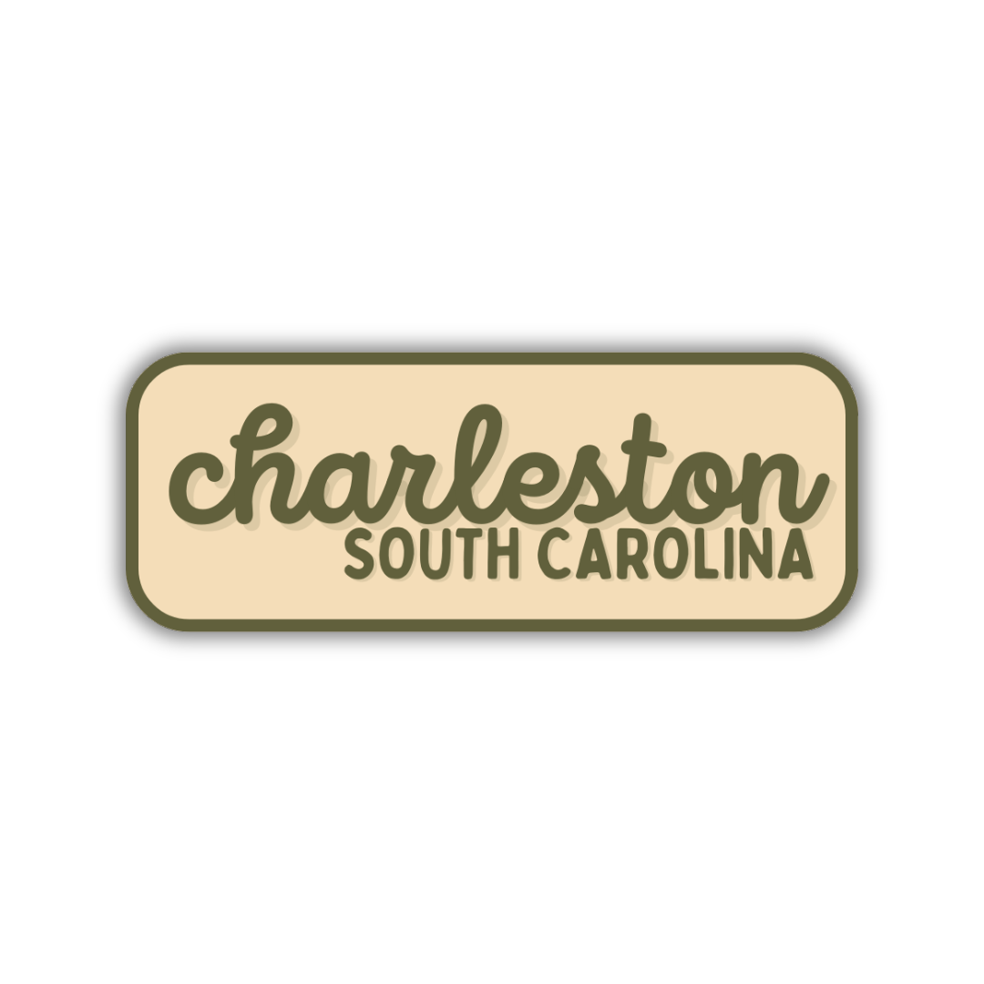 Charleston, South Carolina Retro Travel Sticker – Colorful Vinyl Decal for Laptop, Water Bottle & Luggage