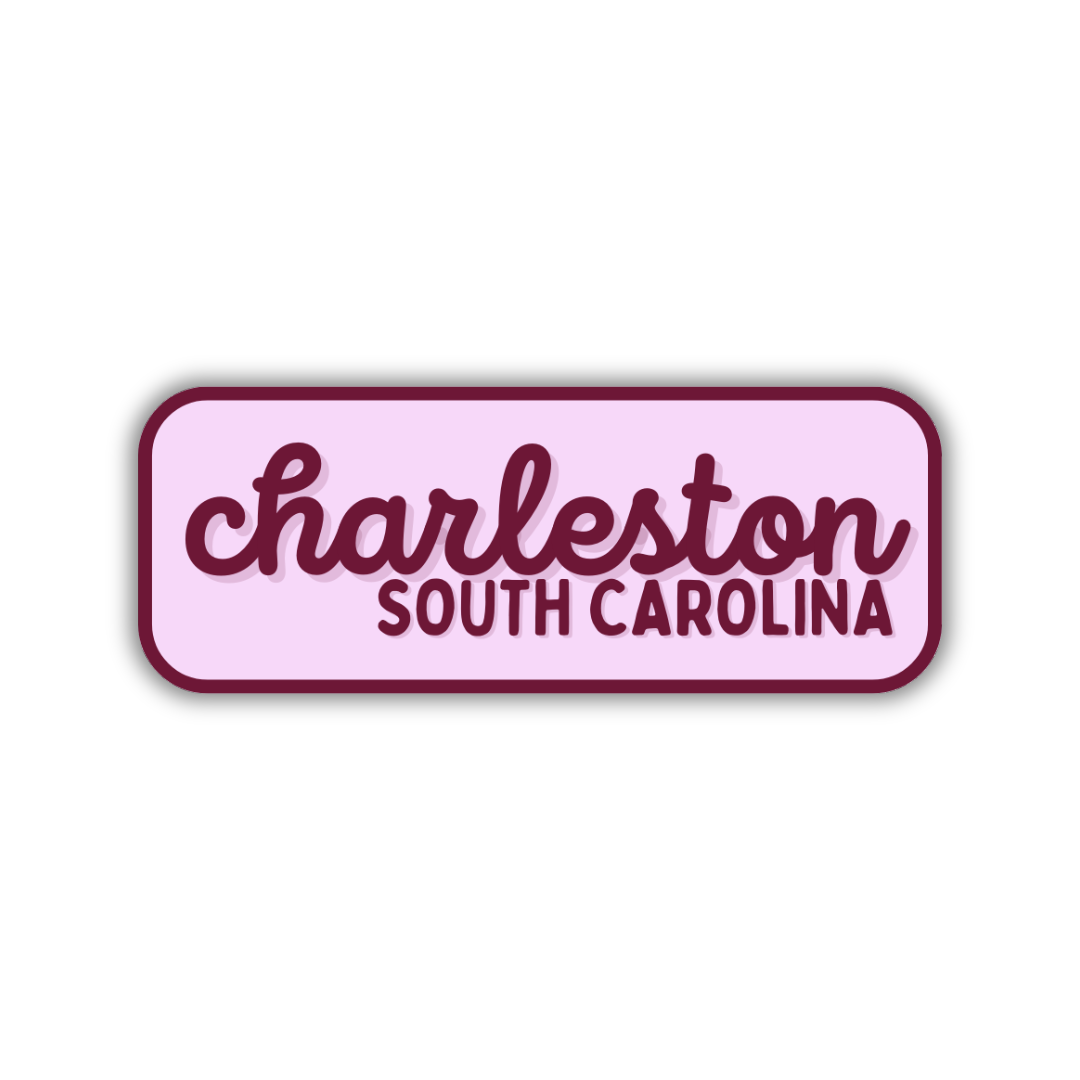 Charleston, South Carolina Retro Travel Sticker – Colorful Vinyl Decal for Laptop, Water Bottle & Luggage