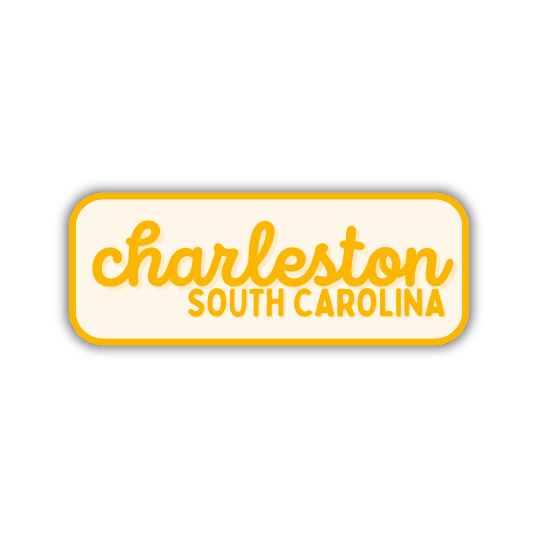 Charleston, South Carolina Retro Travel Sticker – Colorful Vinyl Decal for Laptop, Water Bottle & Luggage