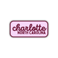 Charlotte, North Carolina Retro Travel Sticker – Colorful Vinyl Decal for Laptop, Water Bottle & Luggage
