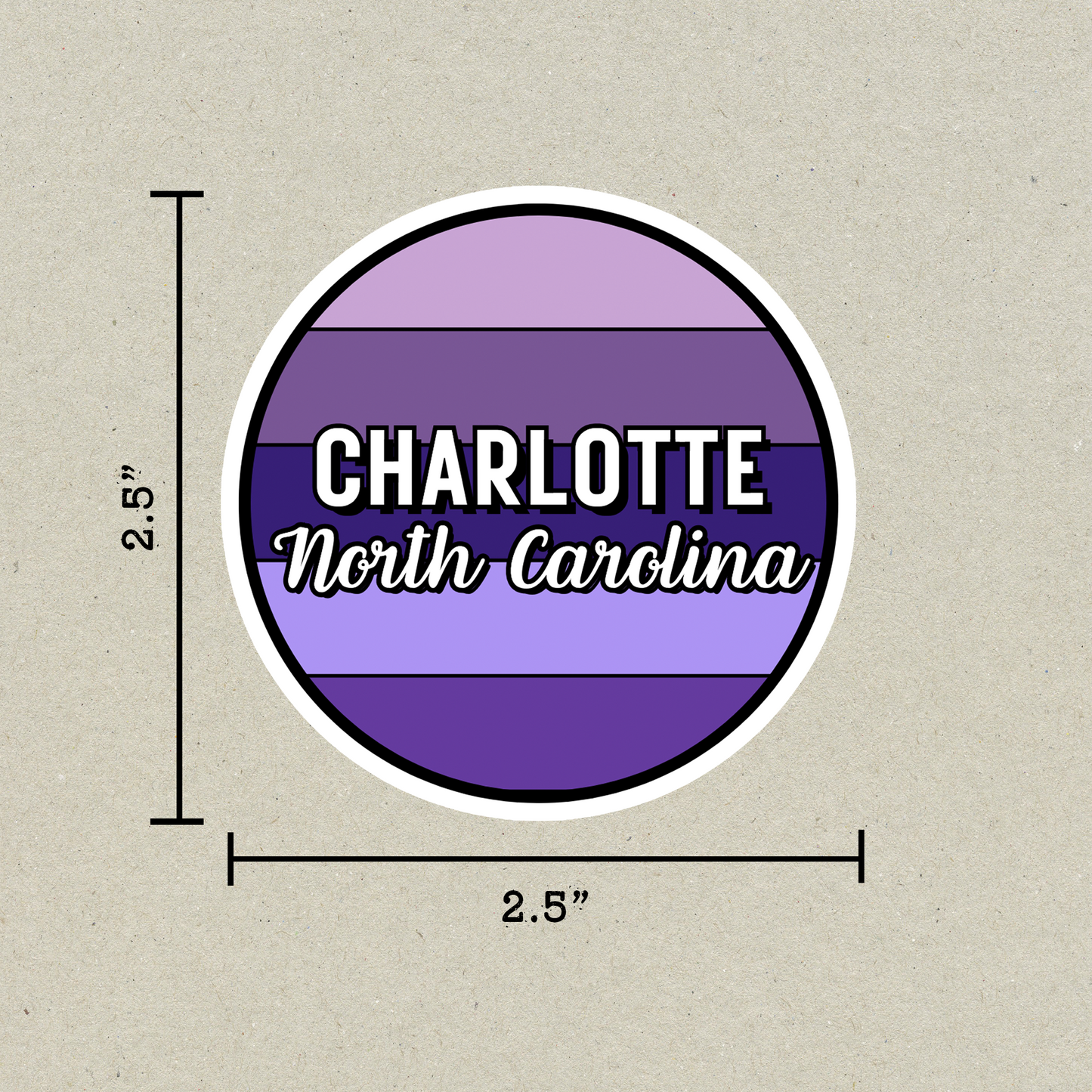 Charlotte, North Carolina Circle Sticker