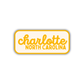 Charlotte, North Carolina Retro Travel Sticker – Colorful Vinyl Decal for Laptop, Water Bottle & Luggage