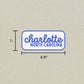 Charlotte, North Carolina Retro Travel Sticker – Colorful Vinyl Decal for Laptop, Water Bottle & Luggage