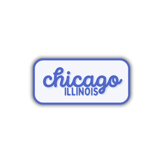 Chicago, Illinois Retro Travel Sticker – Colorful Vinyl Decal for Laptop, Water Bottle & Luggage