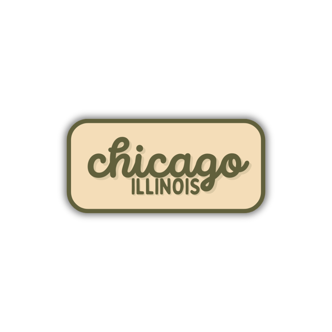 Chicago, Illinois Retro Travel Sticker – Colorful Vinyl Decal for Laptop, Water Bottle & Luggage