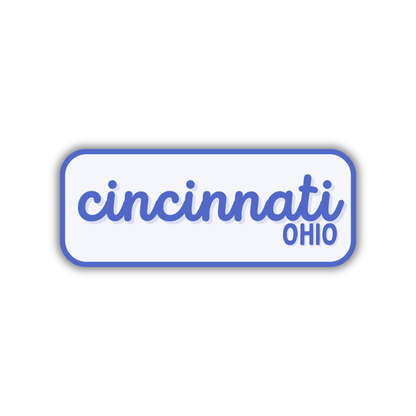 Cincinnati, Ohio Retro Travel Sticker – Colorful Vinyl Decal for Laptop, Water Bottle & Luggage